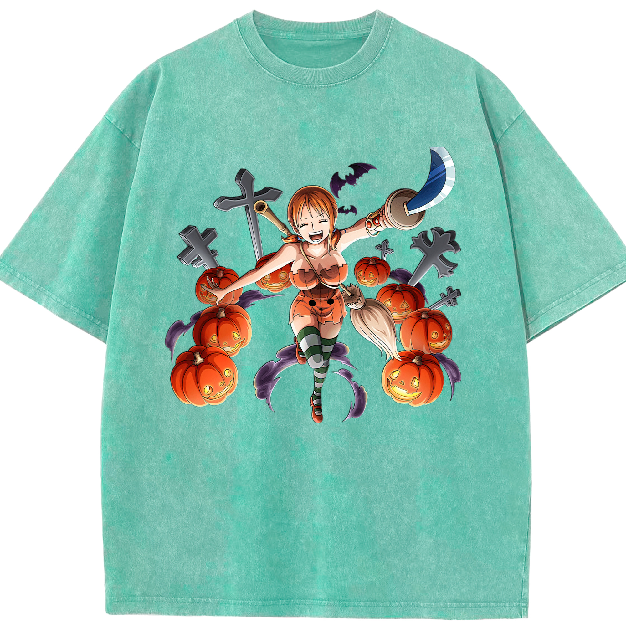 ワンピース ナミ ONE PIECE Nami 綿100% ヴィンテージ風 半袖Tシャツ（フロントプリント）